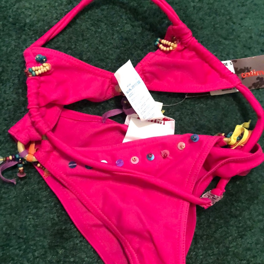 NWT Catimini pink bikini beats & sequins size 3